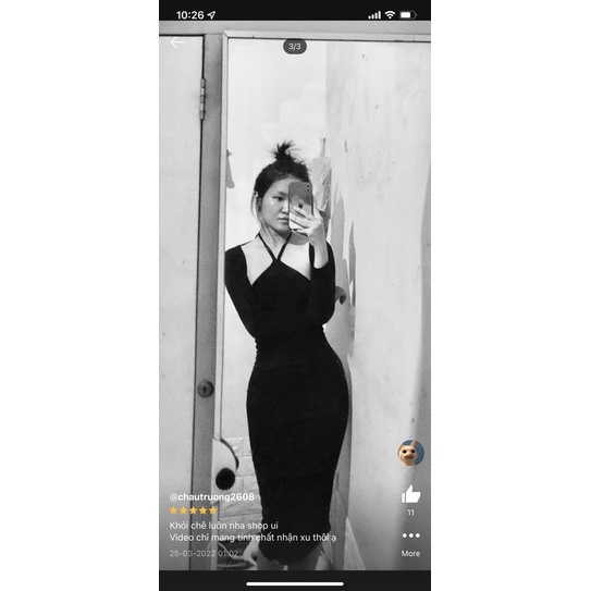 Set đầm ôm body cổ yếm cột dây + áo khoác croptop tay dài nhiều màu hot hit