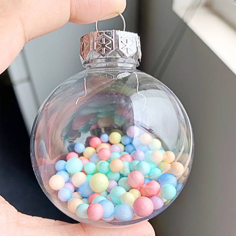 Quả Cầu Tuyết Trắng Trong Suốt Trang Trí Cây Thông Noel Kích Thước 6 / 8 / 10cm