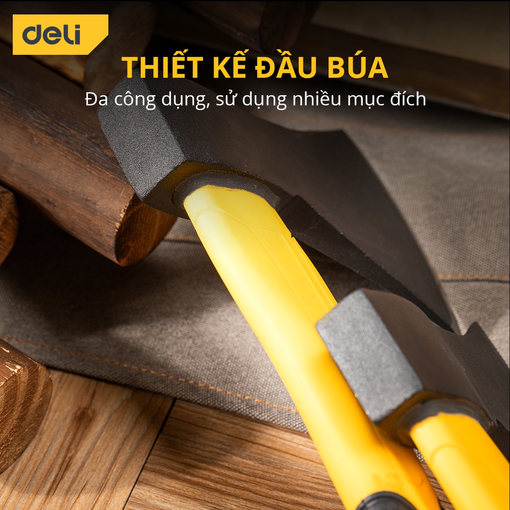 Rìu Chặt Gỗ Deli - Chất Liệu Cao Cấp - Tay Cầm Sợi Thủy Tinh Chống Trơn Trượt - Sử Dụng An Toàn - Búa Chặt Gỗ DL5708