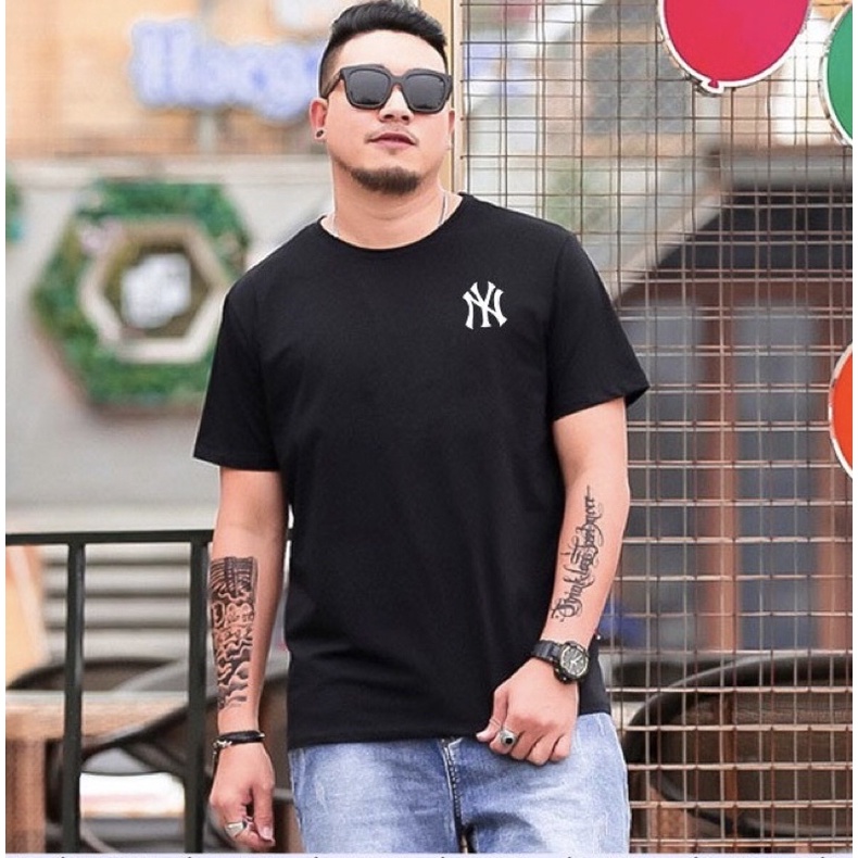 Áo Thun MLB NY Nam Xanh dương Blue hot trend Unisex  vải cotton thoáng mát cổ tròn bigsize XXL 2XL - shop.lucas