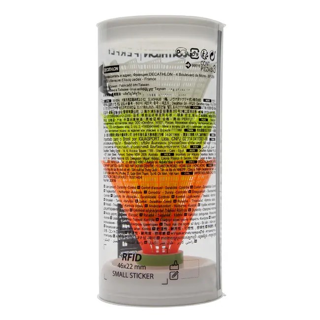 Hộp 3 quả cầu lông nhựa tốc độ trung bình PSC 100 - Trắng Xanh lá Cam MIRILIK DECA