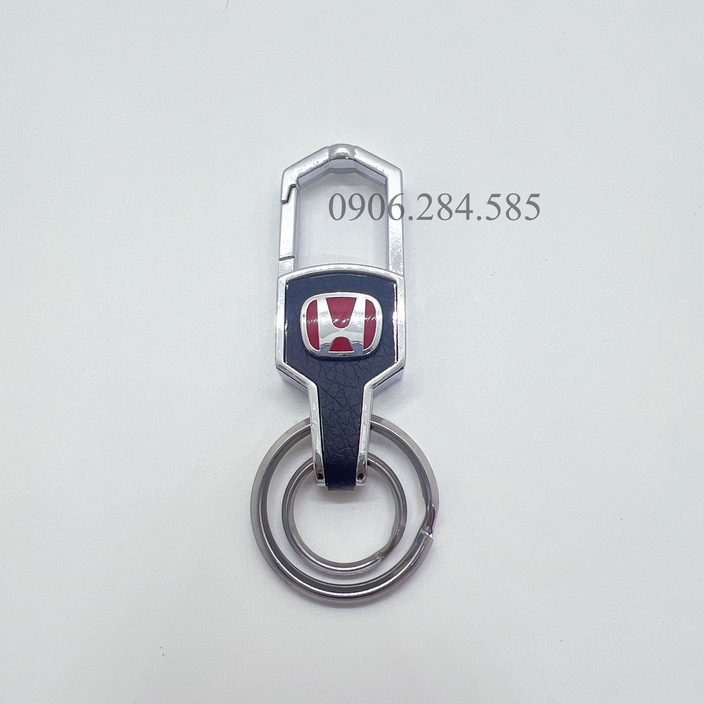 Móc treo chìa khóa xe trang trí chất liệu hợp kim bọc da gắn logo các hãng xe