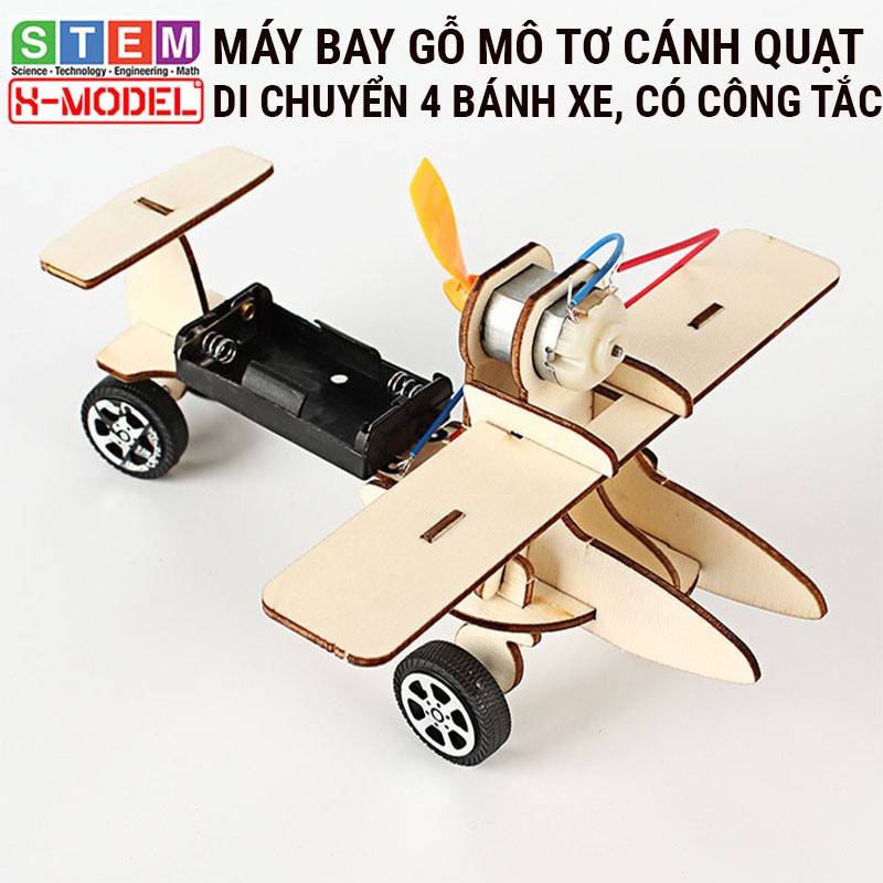 Máy bay gỗ đồ chơi STEM đồ chơi sáng tạo X-MODEL ST71 cho bé, Đồ chơi trẻ em DIY [Giáo dục STEM, STEAM]