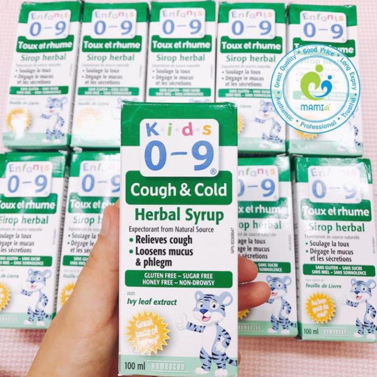 Siro lá thường xuân (100ml) giúp giảm đa triệu chứng cho bé từ 0-12 tuổi Kids 0-9 Herbal Cough & Cold Syrup, Canada