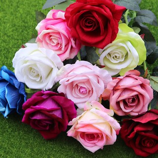 Hoa hồng giả cao 51cm - 30cm chụp ảnh/ Hoa hồng đỏ - trắng - xanh - hồng vĩnh cửu