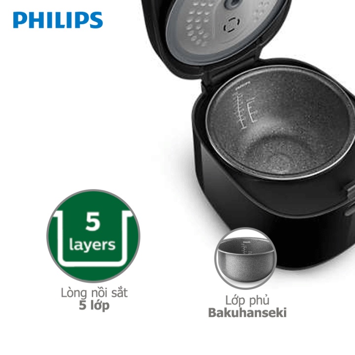 Nồi Cơm Điện Tử Philips HD4528, HD4533 &amp; HD4515, HD3132 - Bảo Hành Chính Hãng 2 Năm