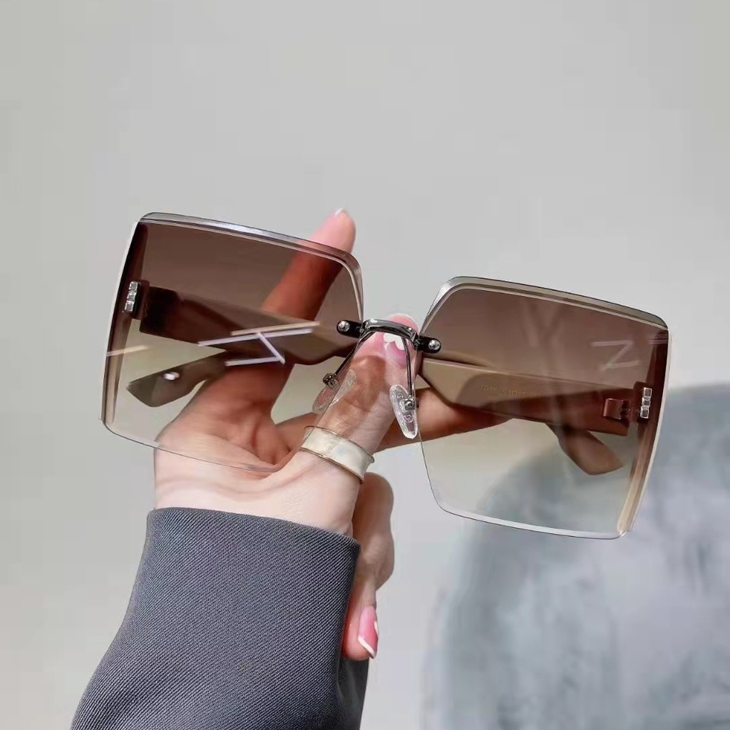 Kính Mát Thời Trang Không Viền Tròng Vuông To 2022