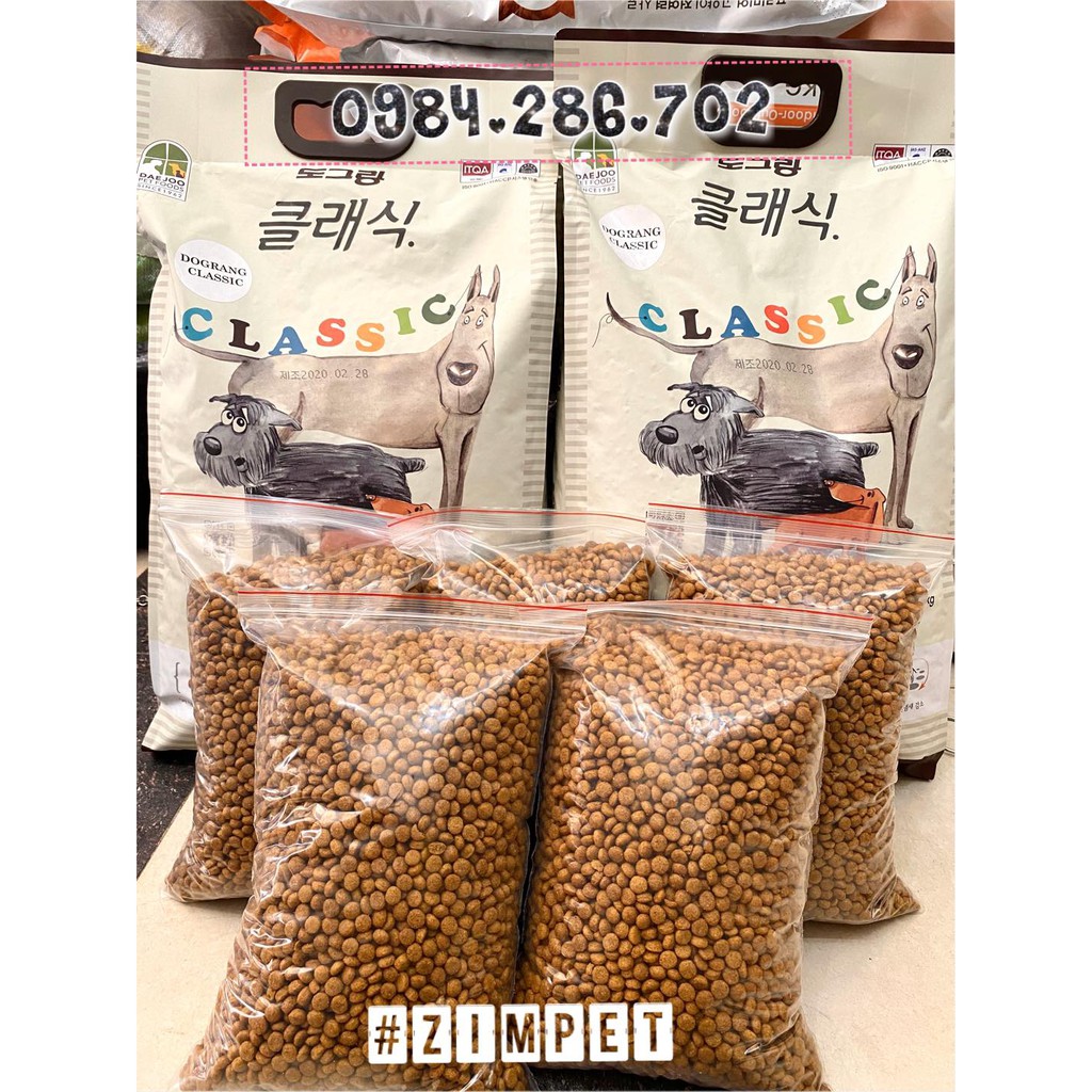 Thức ăn hạt cho chó Dog Classic1kg - Thức ăn khô cho chó Dog Classic Hàn Quốc gói 1kg