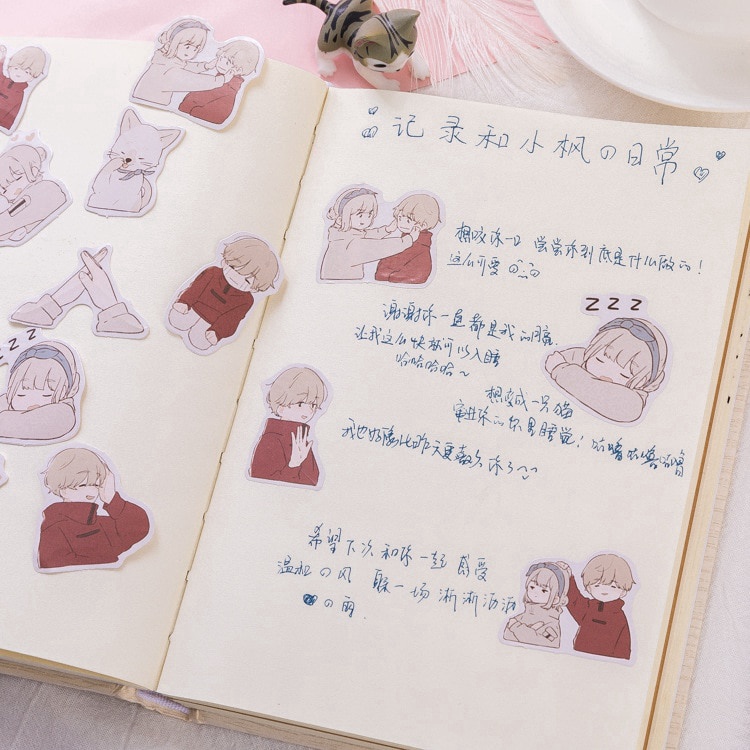 Set 45 Miếng Dán Trang Trí Dễ Thương Cho Sổ Tay