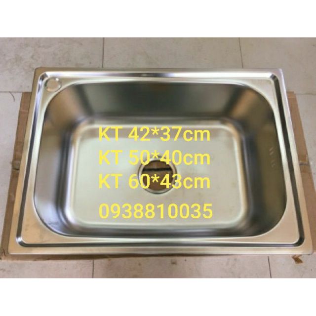 Chậu rửa chén đơn Inox kèm bộ xả chậu