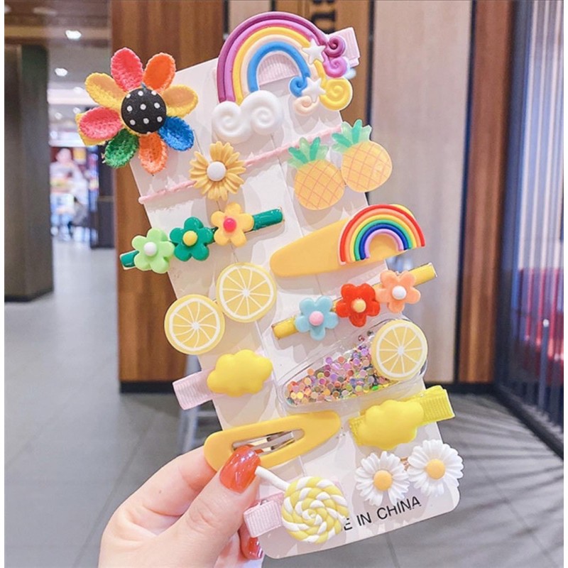 kẹp tóc cho bé set 14 món