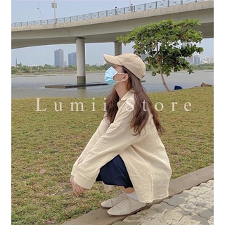 [SALE] Áo sơ mi nhăn basic chất đũi xốp mềm Freesize Lumii