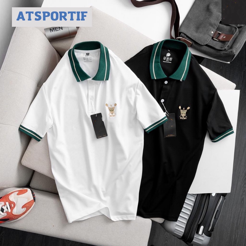 Áo Polo Nam cổ bẻ basic cộc tay ATMAN vải cá sấu cotton phong cách trẻ trung chuẩn form mẫu WCBC