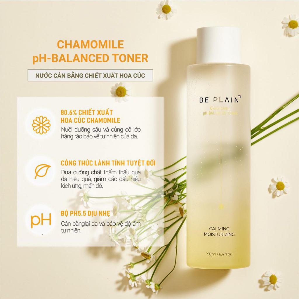 TONER LÀM DỊU DA CHIẾT XUẤT CÚC LA MÃ BEPLAIN CHAMOMILE pH-BALANCED TONER