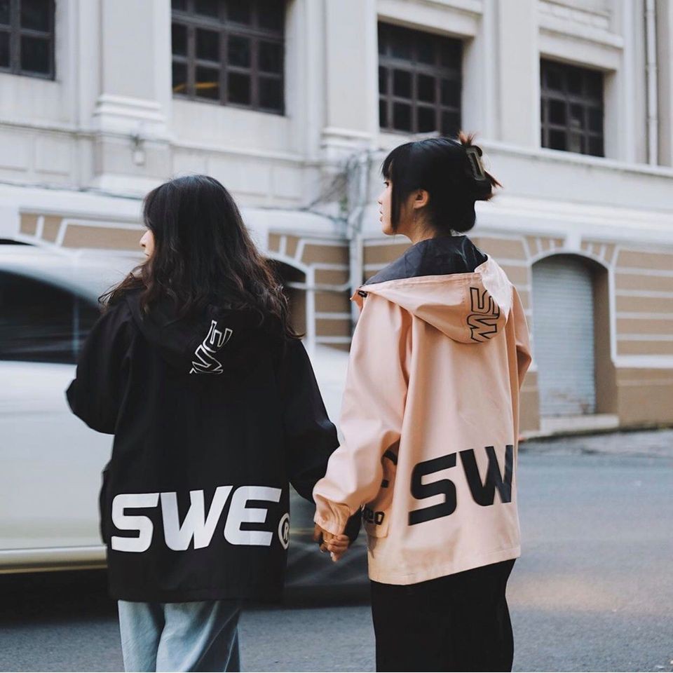 [CHÍNH HÃNG] Áo khoác dù SWE nam nữ túi hộp Đen / Hồng - SWE Box Jacket G2020 (Black-Pink)