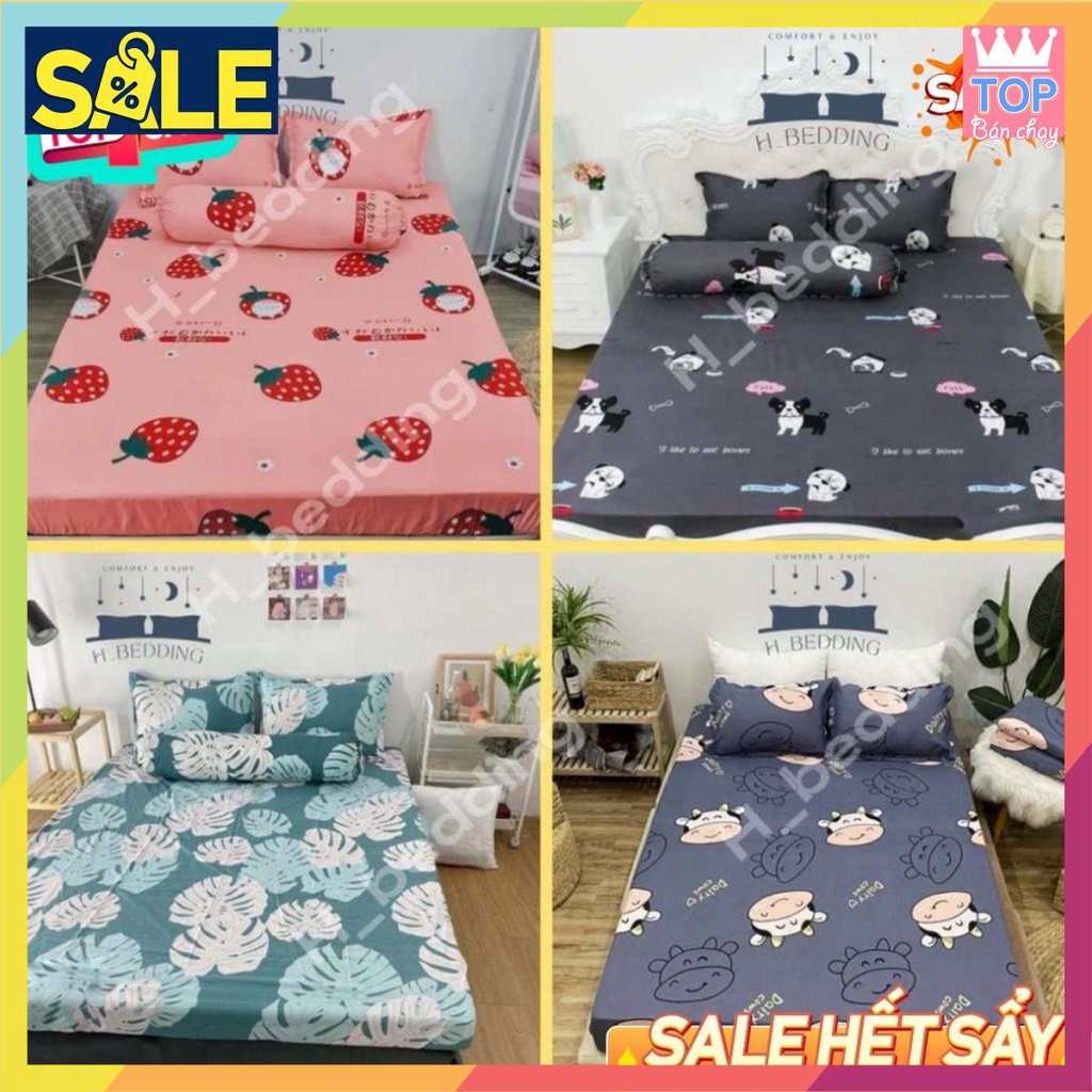✅GIÁ TỐT✅ Ga trải giường poly cotton 1m2,1m6,1m8,Drap bọc nệm đẹp,được chọn mẫu