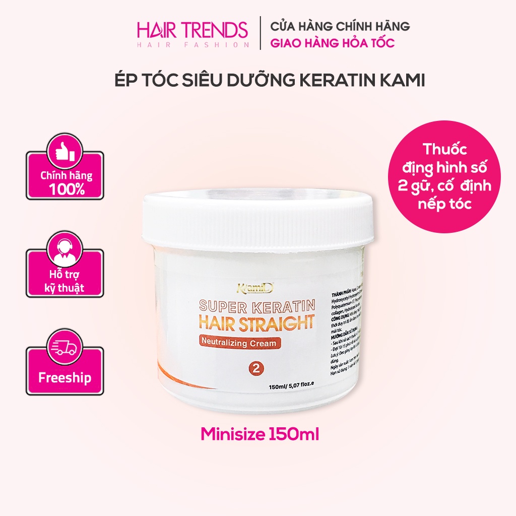 Thuốc duỗi tóc KAMI,thuốc ép tóc siêu dưỡng keratin phục hồi tóc tại nhà không cần định hình (Size nhỏ)