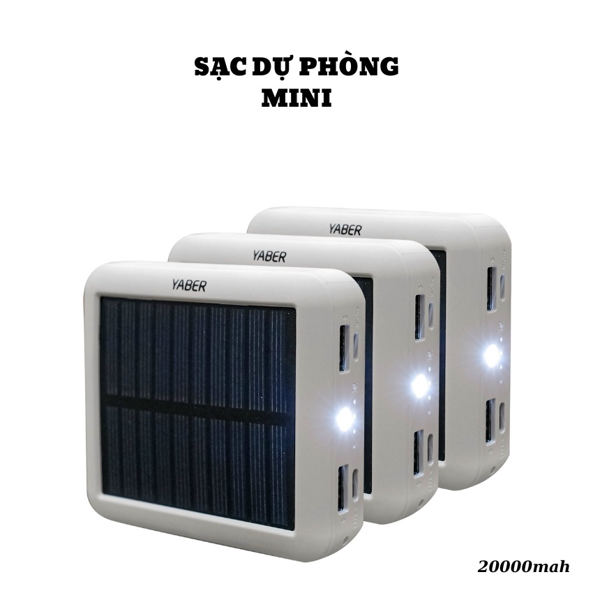 Sạc Dự Phòng Mini Pin Sạc Hổ Trợ Năng Lượng Mặt Trời Khi Có Ánh Sáng