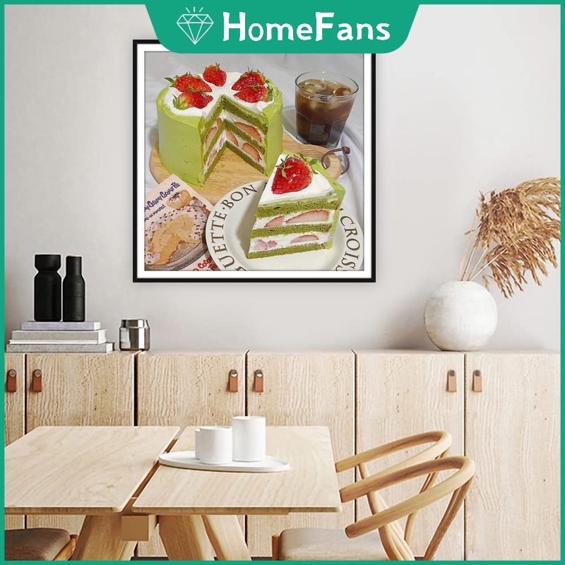 Bộ Tranh Đính Đá 5D Tự Làm 40x40cm Hình Bánh Kem Sinh Nhật Trang Trí Nhà Cửa