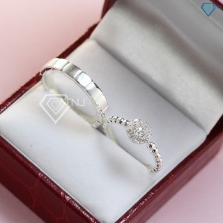Nhẫn đôi bạc nhẫn cặp bạc đẹp ND0388