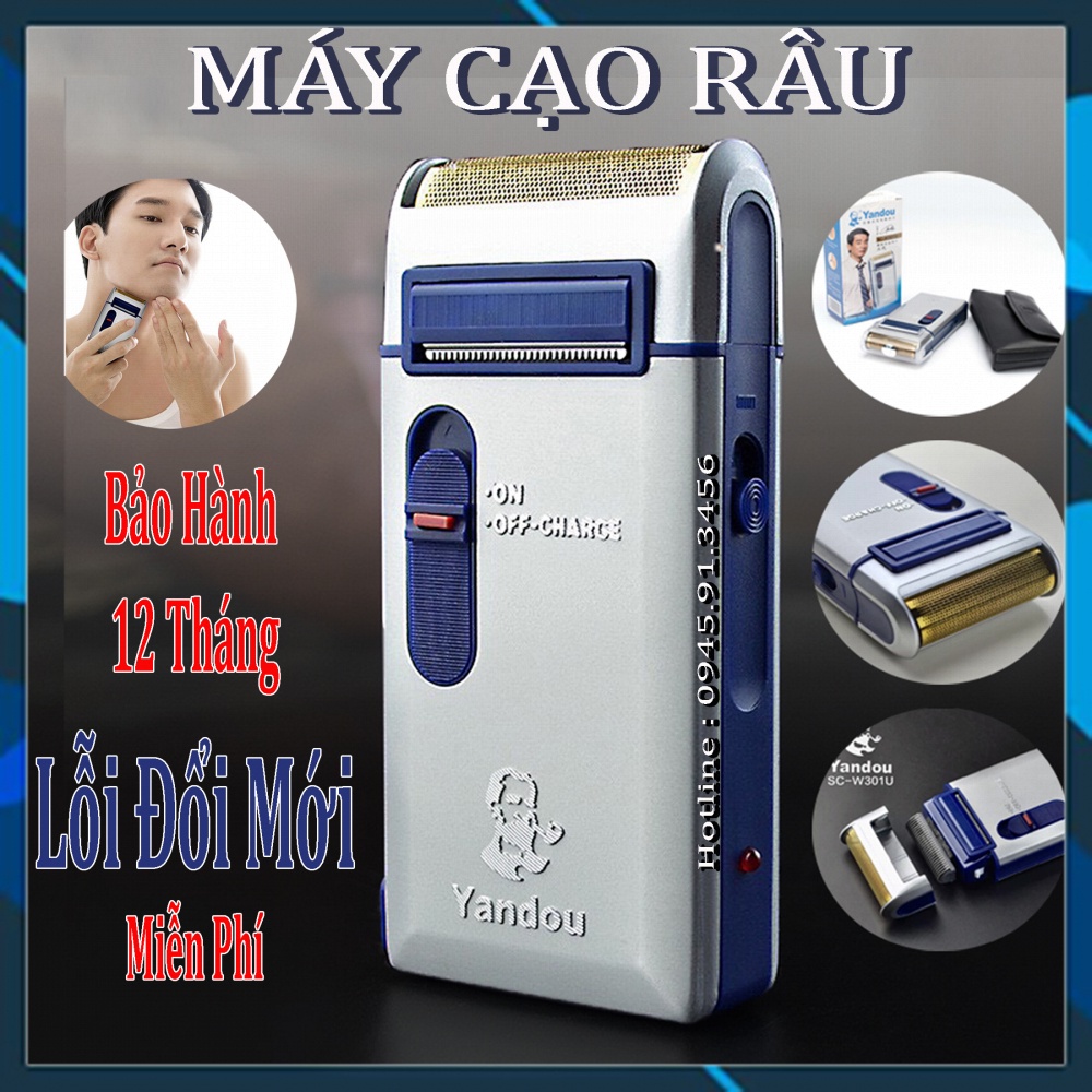 Máy Cạo Râu Đa Năng Nam Yandou SC-W301U Nhỏ Gọn Cắt Siêu Sắc Siêu Bền Pin Cực Trâu Có Thể Thay Lưỡi Tặng Kèm Bao Da