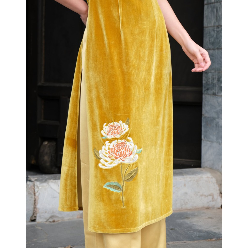 Set Áo Dài Nữ Tay Bồng Thêu Hoa DIDO