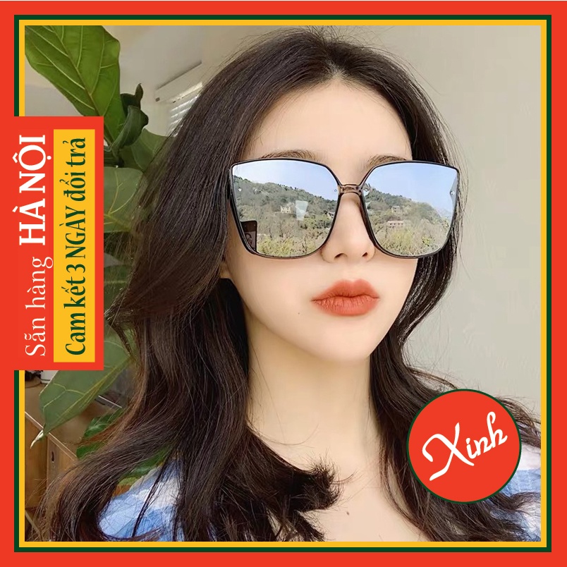 Kính mát nữ thời trang cao cấp tráng gương Quý Cô Xinh gọng lớn sang chảnh chống tia UV chống nắng bụi K3012