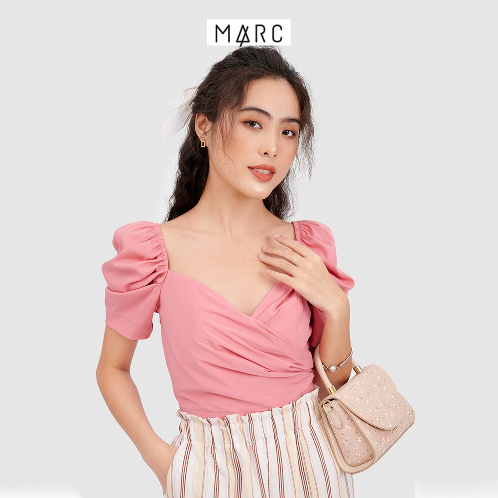 Áo nữ MARC FASHION crop smocking lưng cổ tim