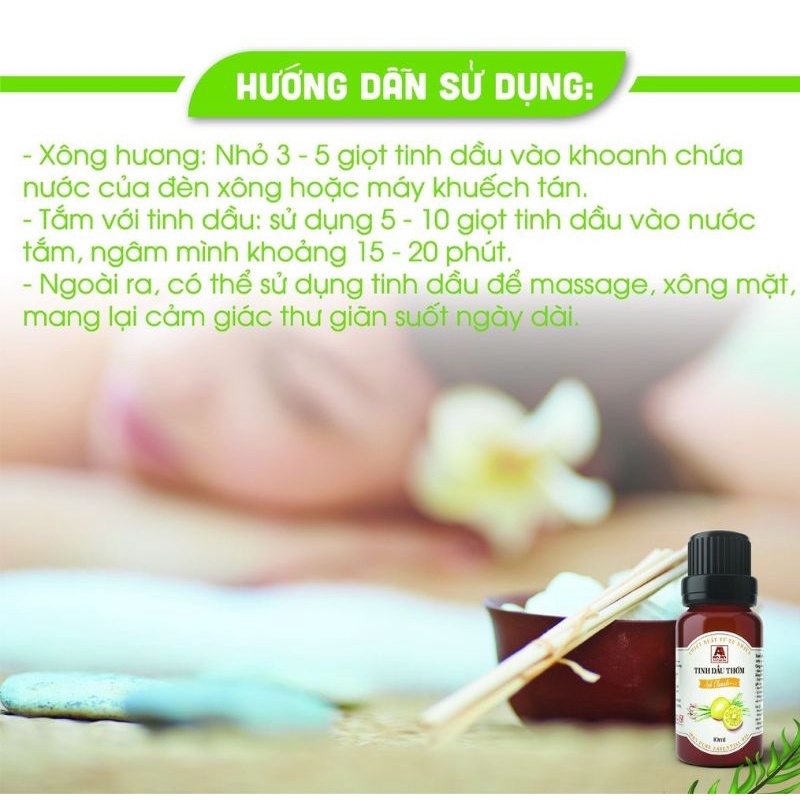 Tinh dầu Sả chanh thảo mộc AN AN, giúp thơm phòng, đuổi muỗi 10ml