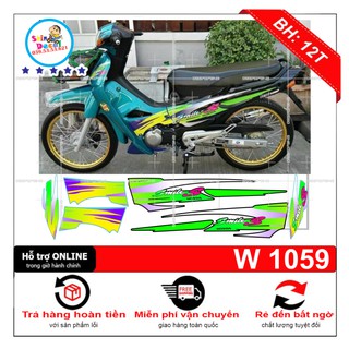 Tem xe wave 110 smile S xanh ngọc đen