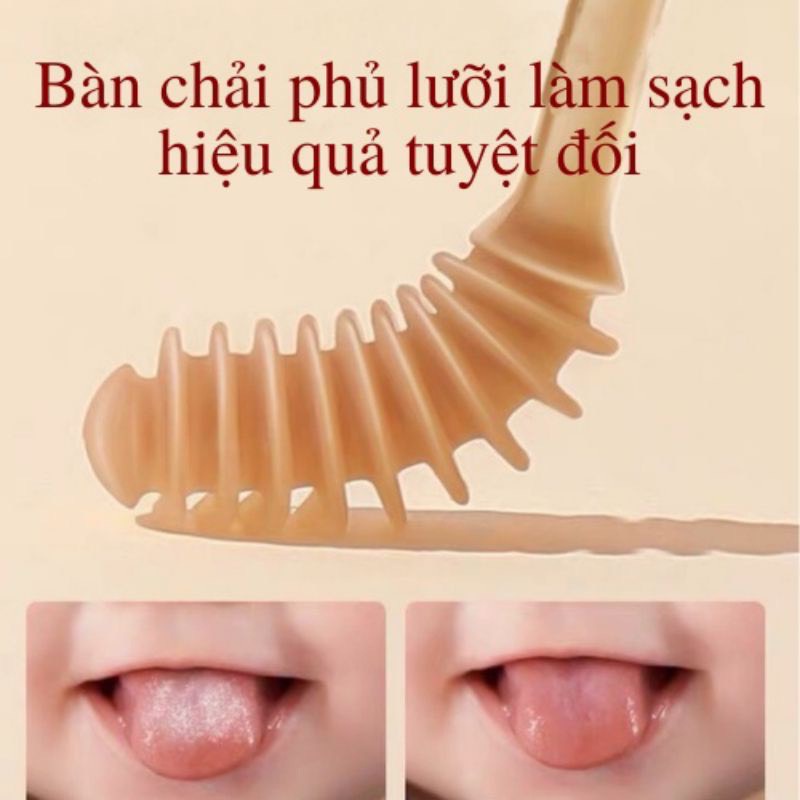 Bộ rơ lưỡi + bàn chải silicon vệ sinh răng miệng cho bé 0-18 tháng