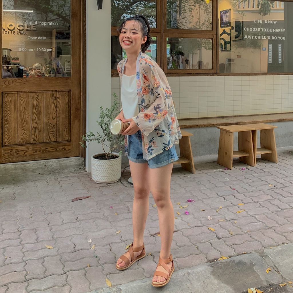 BLEUBIRD Áo khoác dáng Kimono vải voan hoạ tiết hoa FLORA KIMONO