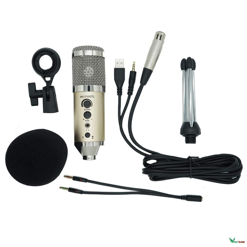 Micro livestream 3trong1 MK-F500TL BH 6 tháng - Micro thu âm cho điện thoại và máy tính MK F500TL - Micro karaoke F500