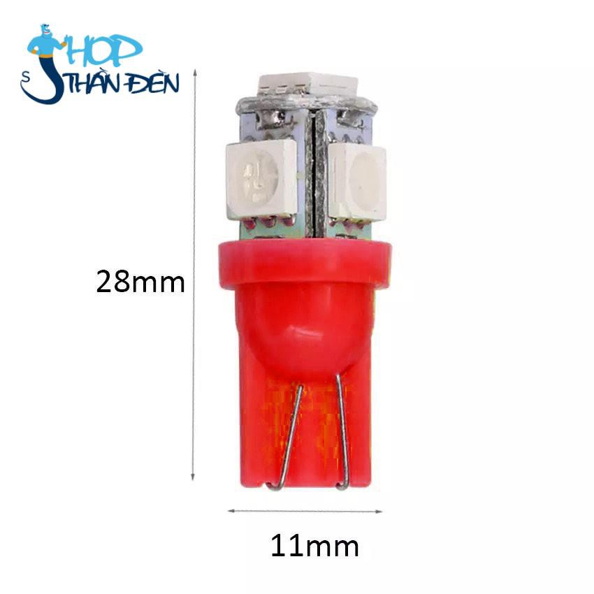 Xi Nhan LED 5 tim gắn xe máy chân T10.