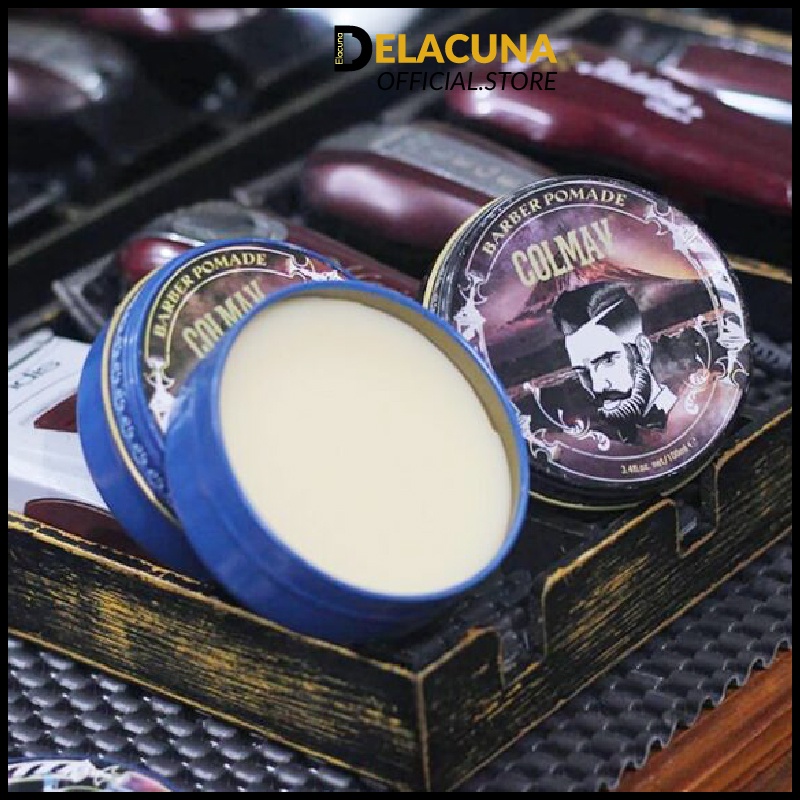 Sáp vuốt tóc nam Colmav Blue Barber Pomade gốc dầu chính hãng giữ nếp tốt Delacuna C03