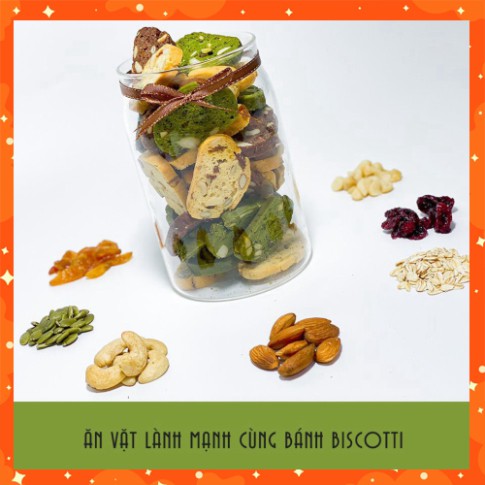 Bánh BISCOTTI 3 vị 250Gram Daily Foods Bánh ăn kiêng giảm cân không đường