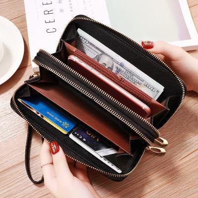 Ví nữ dài cầm tay 2 ngăn kéo sang trọng NEW-0066 thiết kế caro tuyệt đẹp, chất liệu da cao cấp, siêu bền