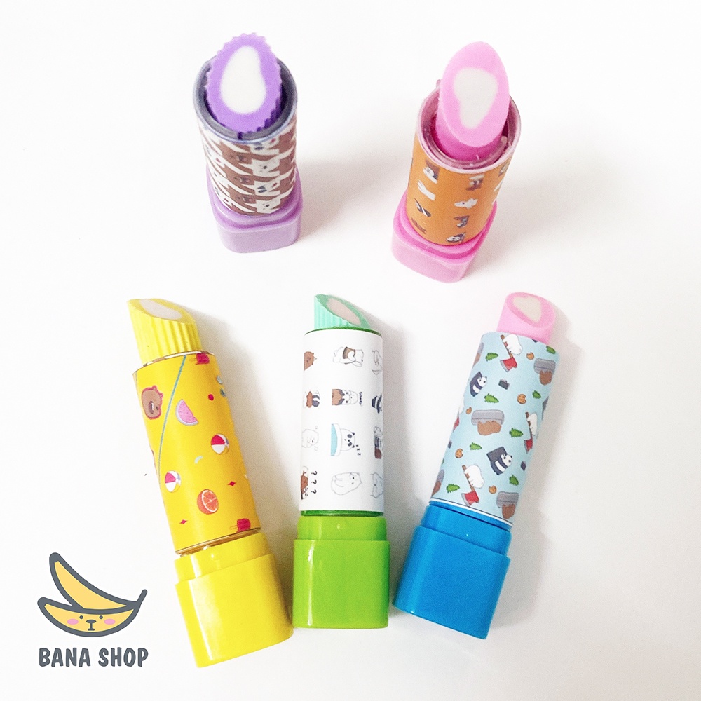 Gôm tẩy bút chì hình thỏi son anh em gấu bare bear Chúng tôi là gấu cute