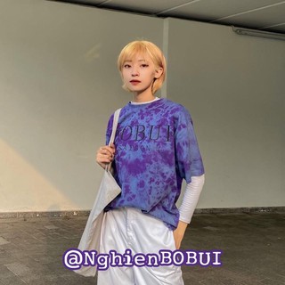 [Chính hãng] áo “ BOBUI SG LOGO GLITTER “ (auth) - loang tím - tiedye tím