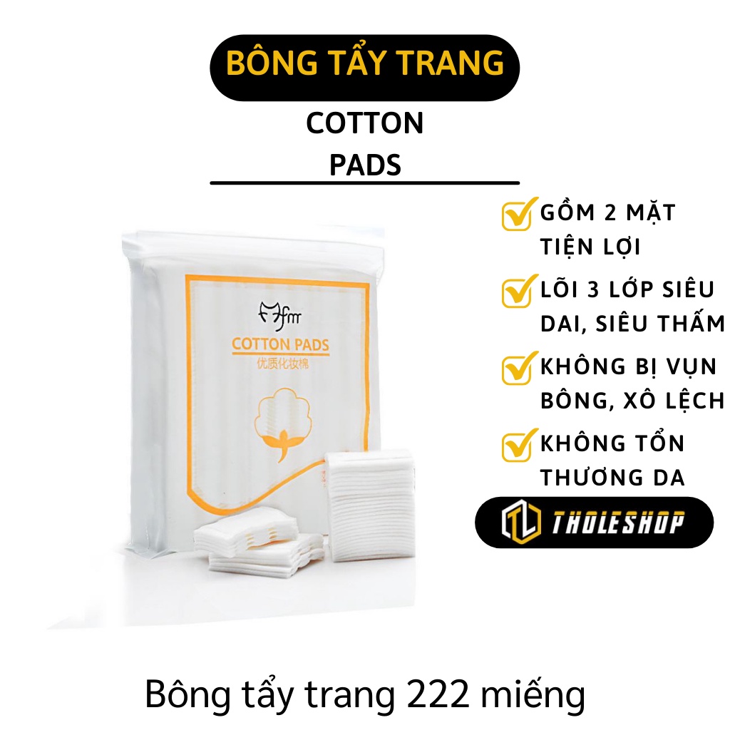 Bông Tẩy Trang - Túi 222 Miếng Bông Tẩy Trang 3 Lớp Cotton Pads Nội Địa Trung 8385
