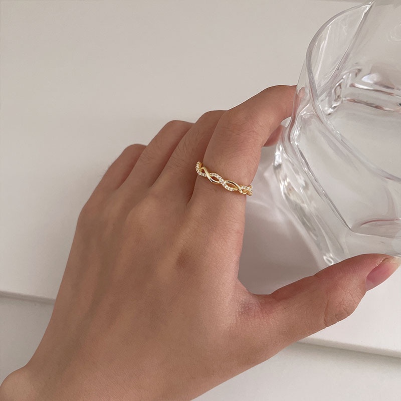 Nhẫn Đeo Ngón Trỏ Dạng Bện Xoắn Thời Trang Cá Tính Cho Nữ