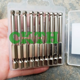 (Giá 1 mũi) Lục giác bi. Đầu lục giác bóng H5 cho khoan, máy bắn vít dài 65mm hãng Broppe xuất Mỹ.