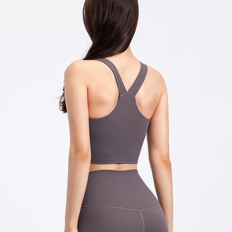 Áo ngực tập yoga Hoppe Fumeng có đệm mút cổ V hở lưng trẻ trung gợi cảm cho nữ