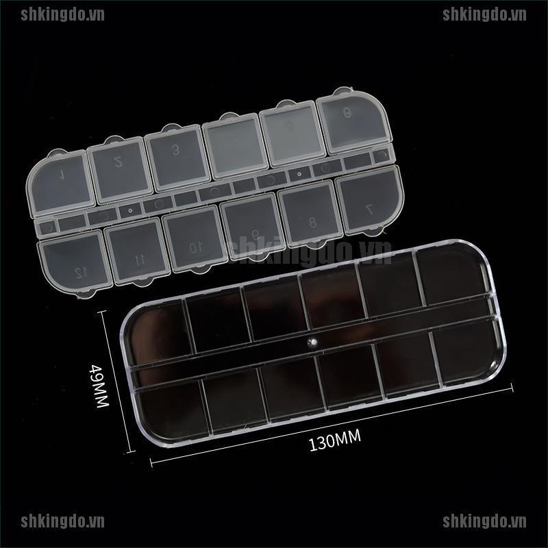 Hộp Nhựa Trong Suốt 12 Ngăn Đựng Đồ Trang Trí Móng Tay