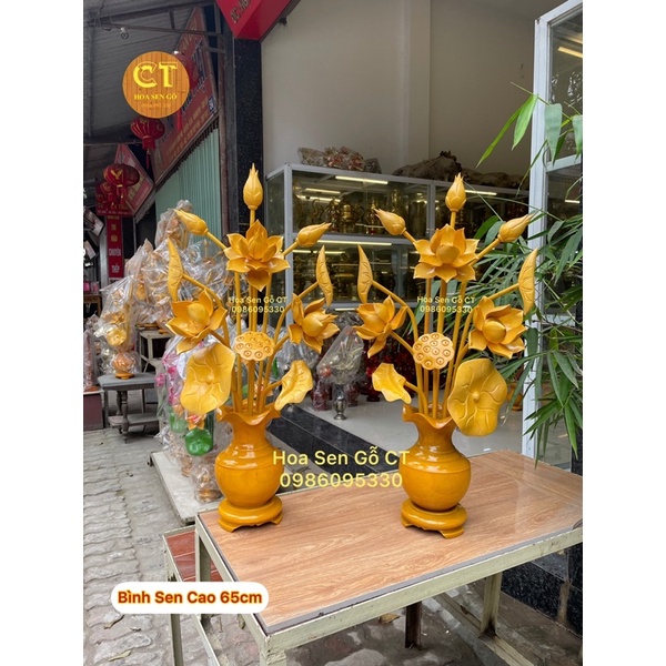 Hoa Sen Gỗ Cao 65cm
