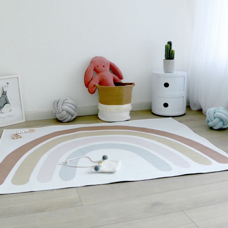 Thảm Trải Sàn Họa Tiết Cầu Vồng Dùng Trang Trí Phòng Ngủ Cho Bé
