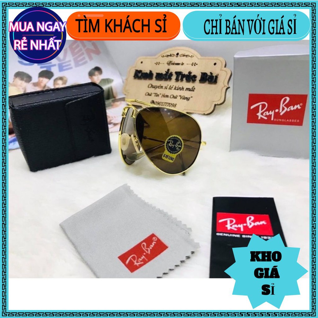 Giá Sỉ Mắt Kính Mát nam ray ban gấp, tròng thuỷ tinh, hàng đẹp, mẫu hot_Kính mát nam nữ đẹp tặng kèm túi đựng kính