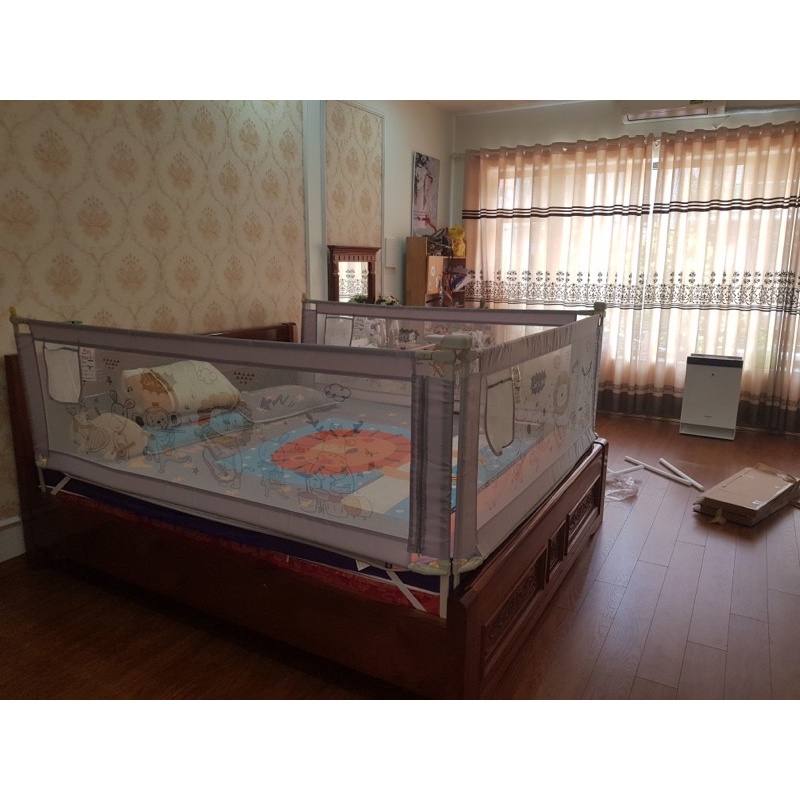 - Thanh chắn giường cao cấp bản cải tiến chỉ cần ấn 1 bên-2 bên tiện lợi