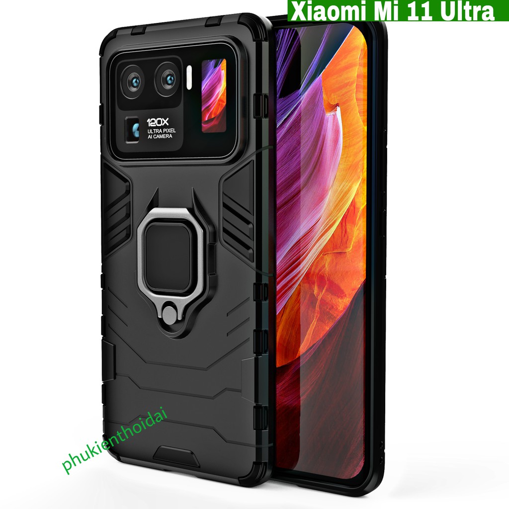 Ốp lưng Xiaomi Mi 11 Ultra Iron Man Iring chống sốc giá đỡ xem phim cao cấp