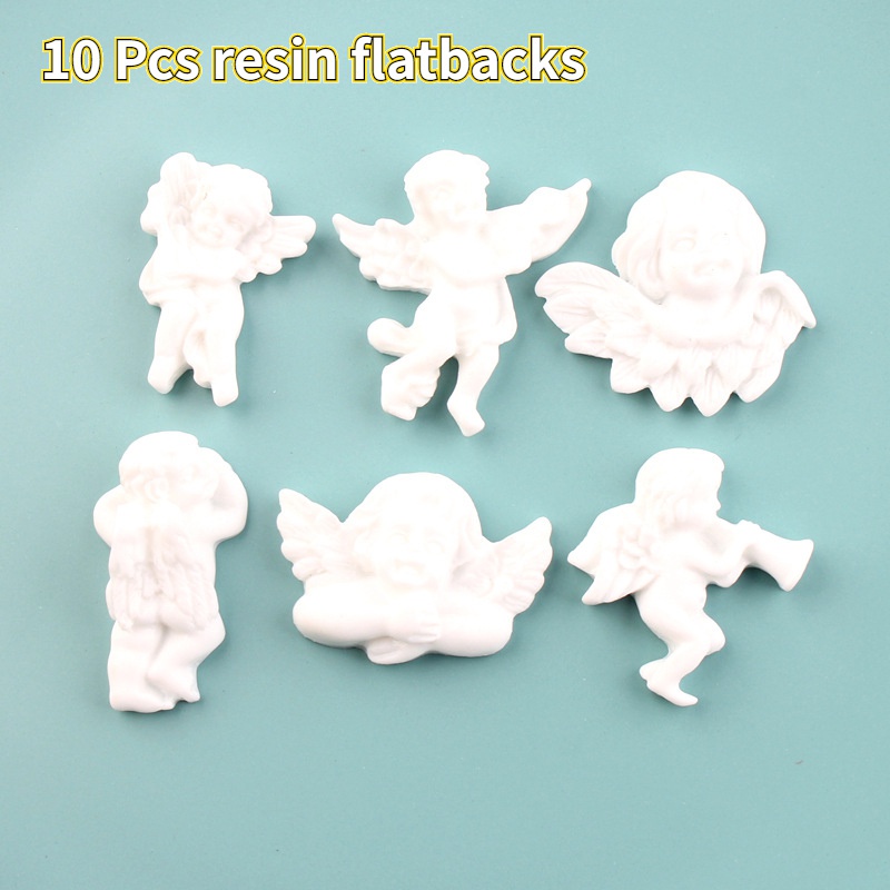 Set 10 Phụ Kiện Trang Trí Ốp Điện Thoại Hình Thiên Thần Xinh Xắn